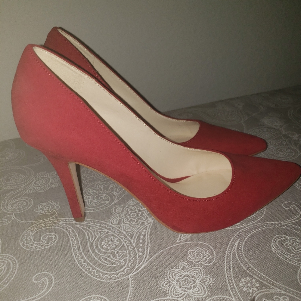9west Jackpot red suede high heel pump size6.5